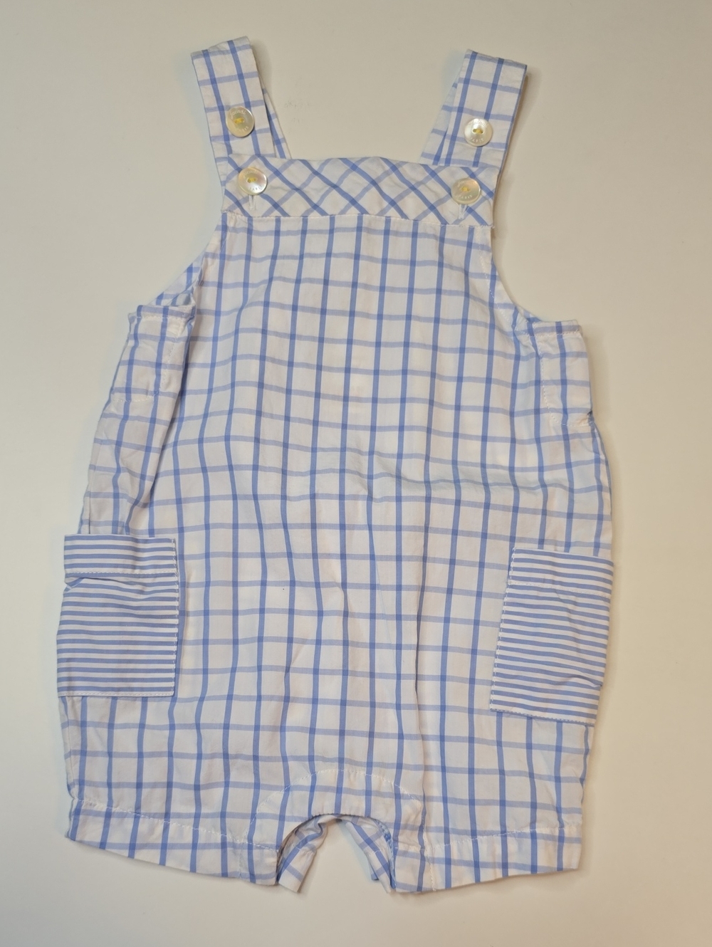 Jacadi Plaid Cotton Shortalls